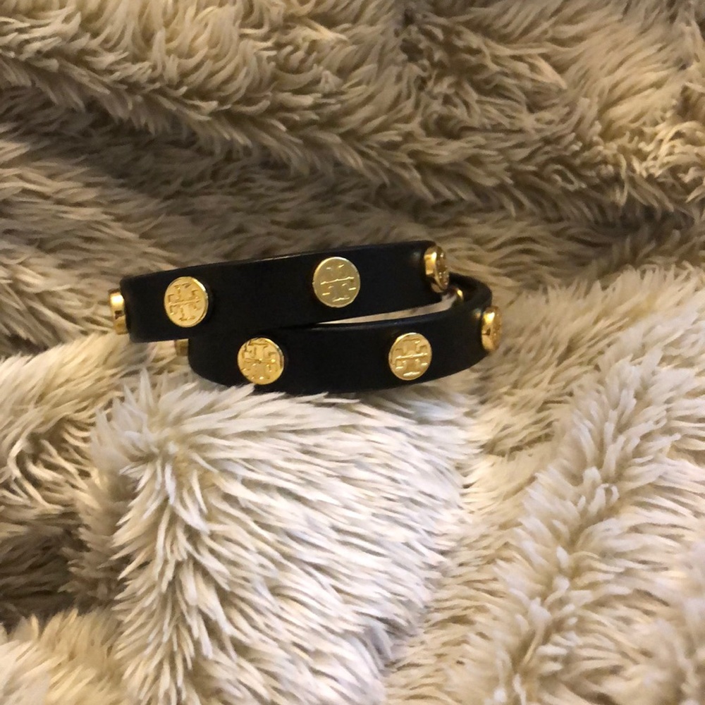 Tory Burch Double Wrap Logo Stud Bracelet